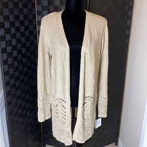NEW⭐️ Liz Claiborne Tan See Through Size M Cardigan